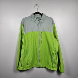 The North Face Men XL Green Gray Soft Shell Jacket Full Zip Outdoor Hiking